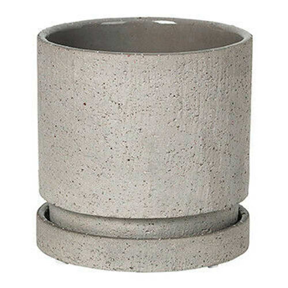 Broste Copenhagen - Polaris Kruka med Fat 12x12 cm Varmgrå
