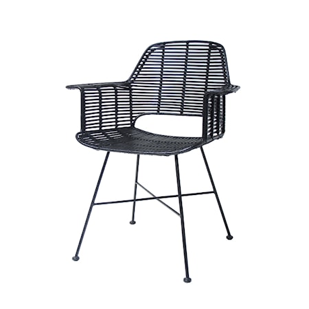 Rattan Tub Stol Svart