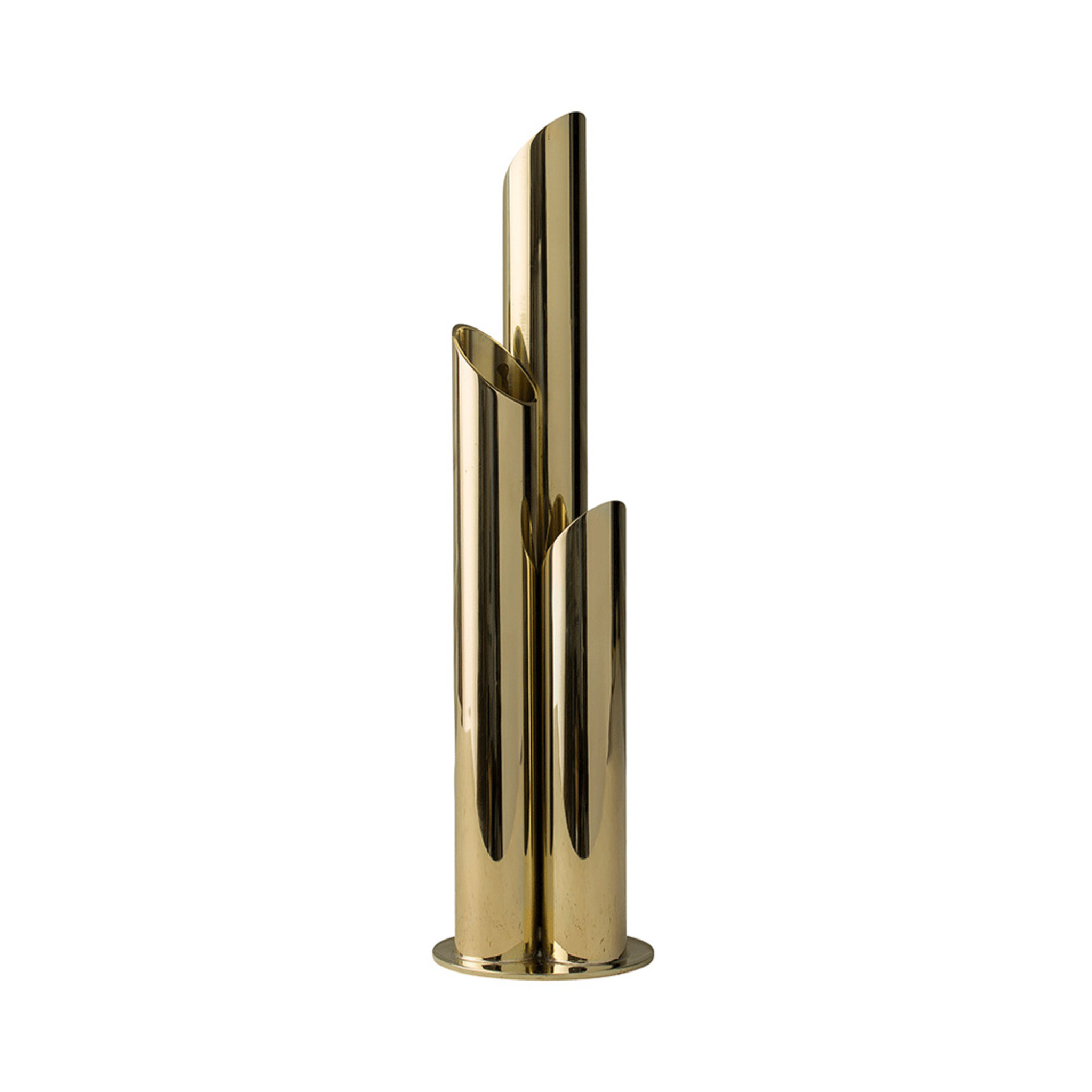 Vase Tatlin, Ivar Ålenius Björk, 31x8 cm, mässing, H:31 Ø:8