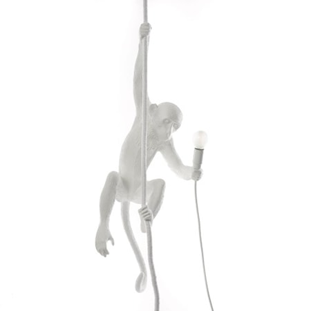 Monkey Lamp med Rep Vit