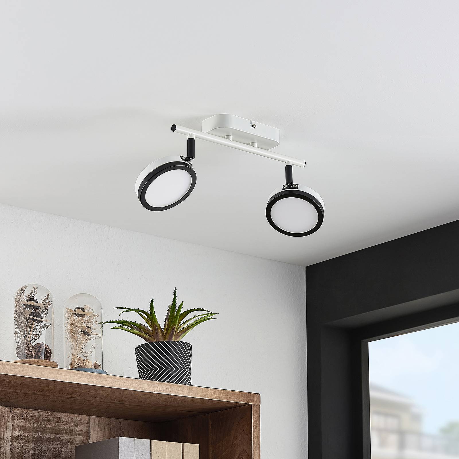 Lindby Vesim LED-spotlight, vit, 2 lampor