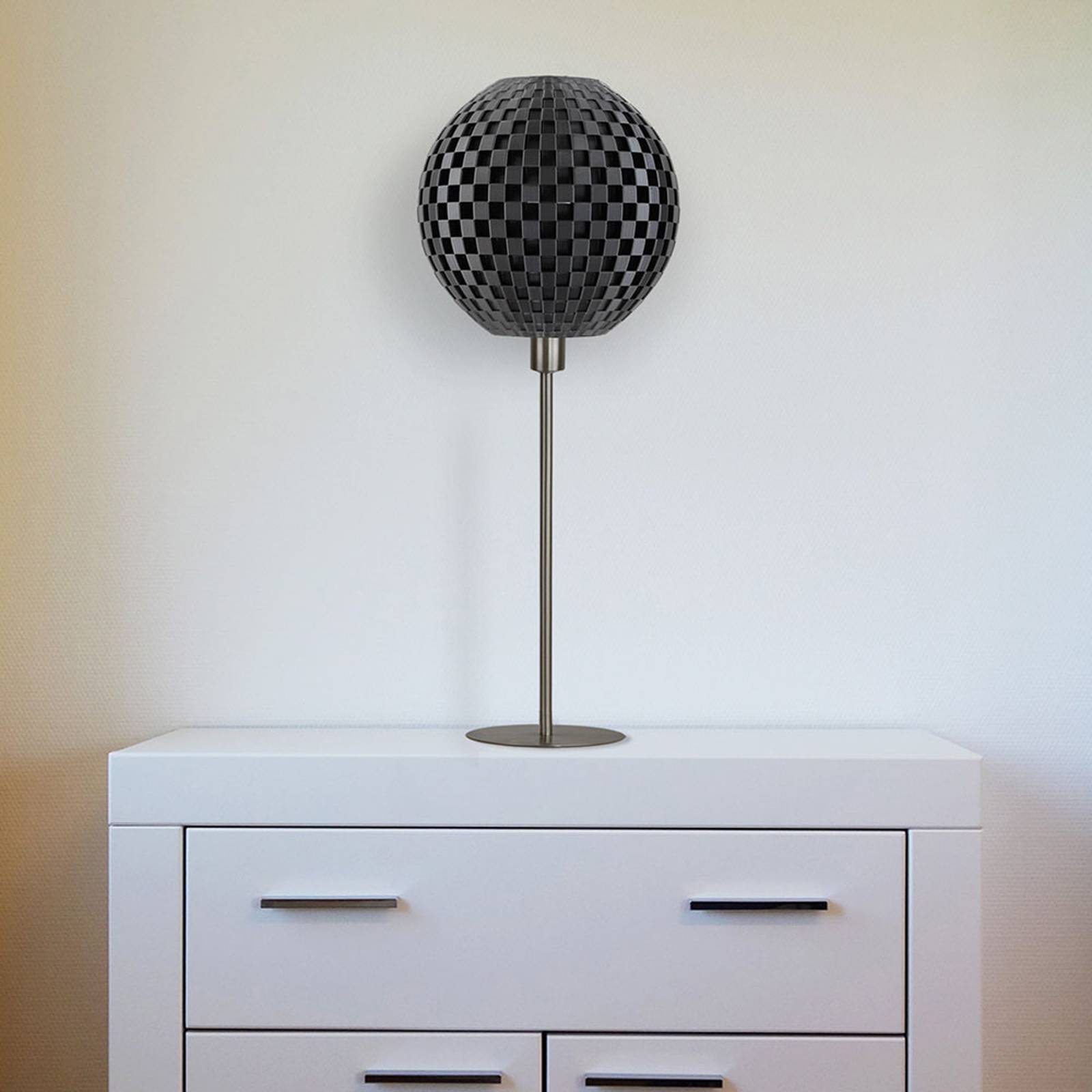 Bordslampa Flechtwerk Kugel, svart