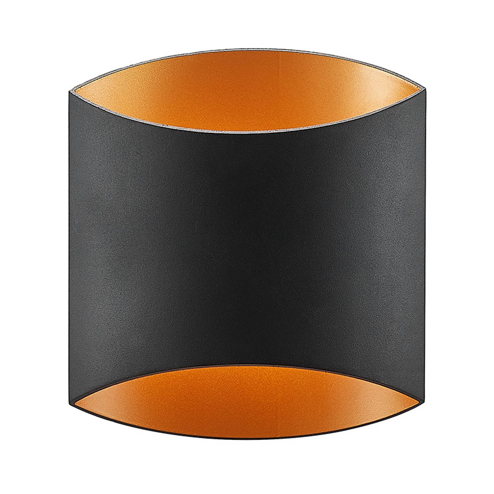 Arcchio Vilja vägglampa, svart, guld, oval