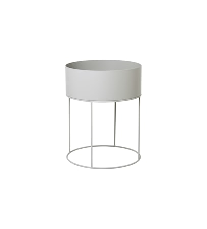 Plant Box Rund Ljusgrå