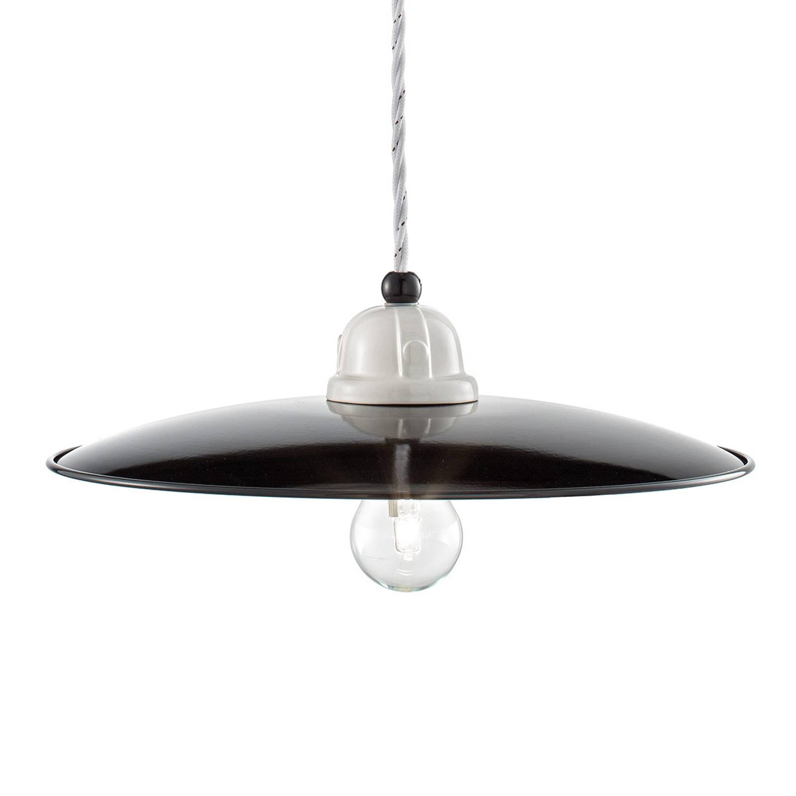 Retro-hänglampa C1612 svart-vit