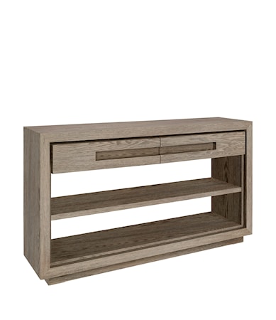HUNTER console w/2 drawers antique grey oak