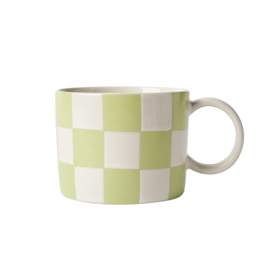 Åhléns Home Mugg Ada checker lime