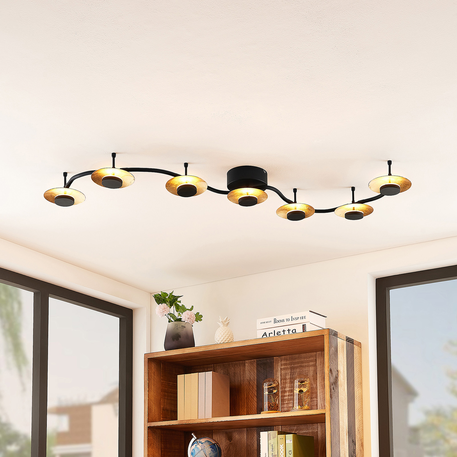 Lindby Graviela LED-vägglampa, 7 lampor