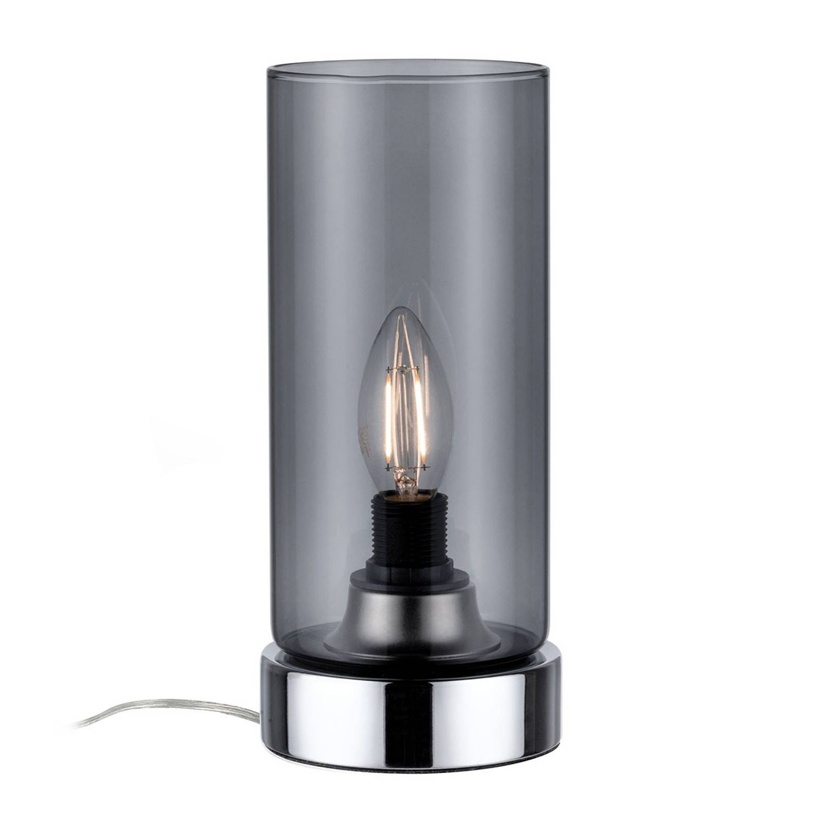 Paulmann bordslampa pinja krom/rökgrå