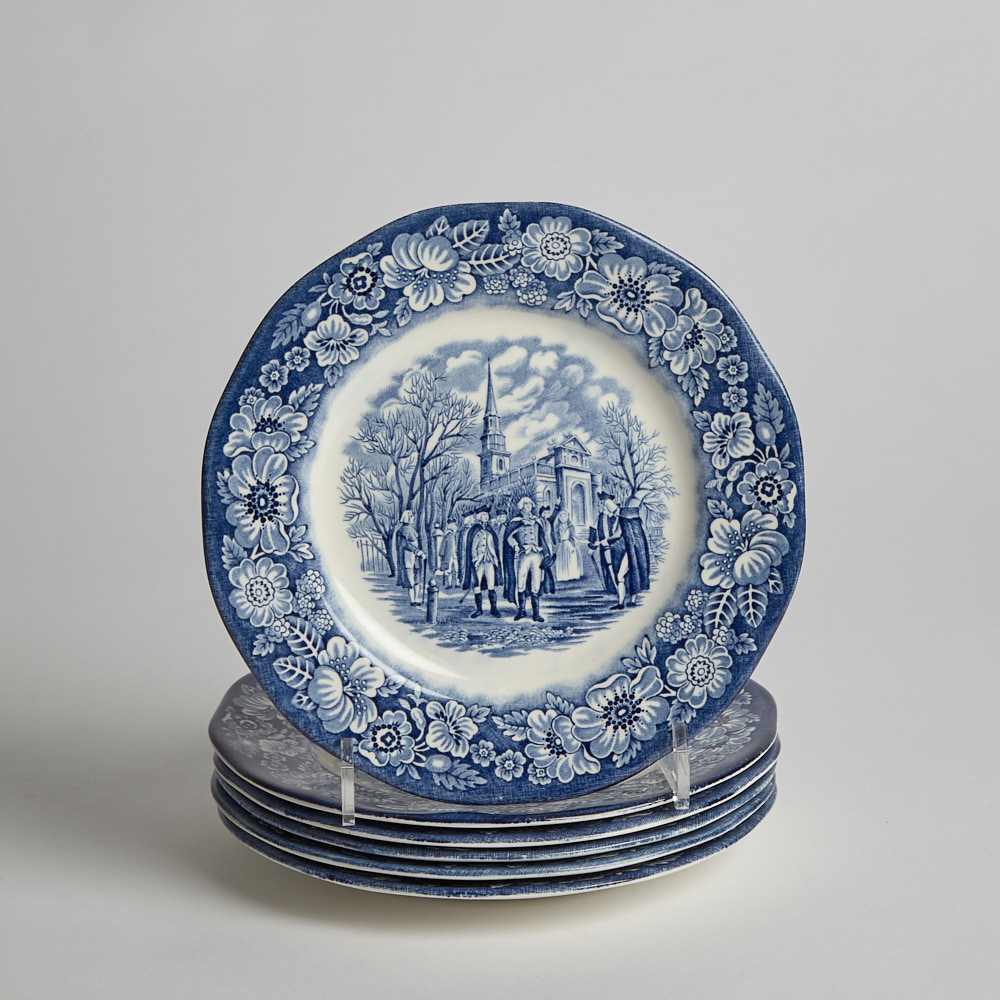 Vintage - SÅLD Staffordshire Assietter 6 st