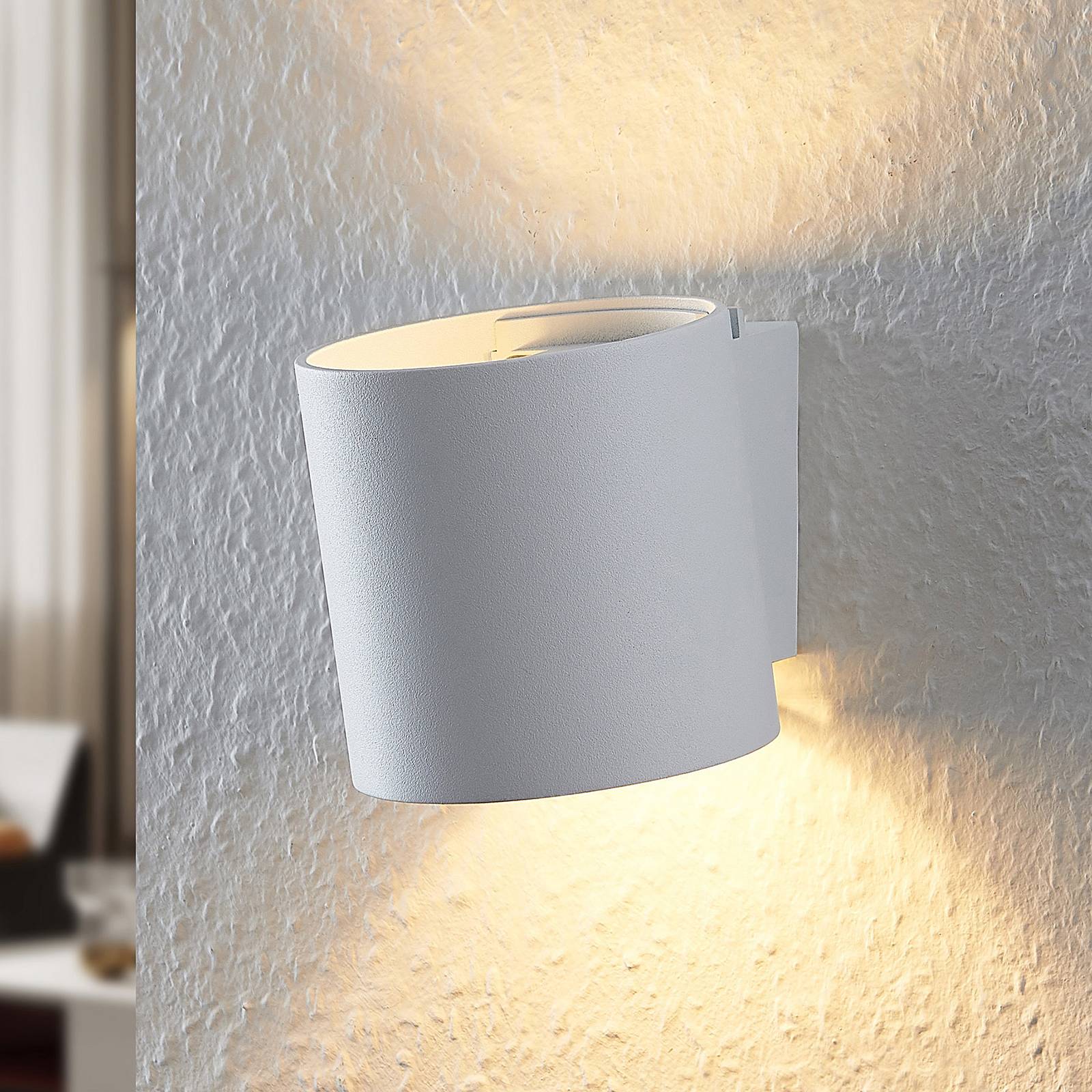 Arcchio Vilja vägglampa, cylinder, sandvit