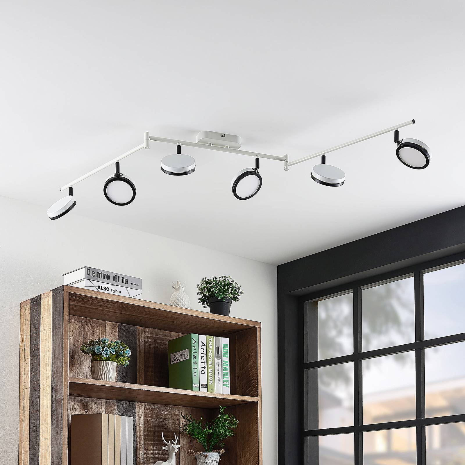Lindby Vesim LED-spotlight, vit, 6 lampor