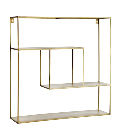 Kvadratisk hylla 61x15x61 cm Mässing