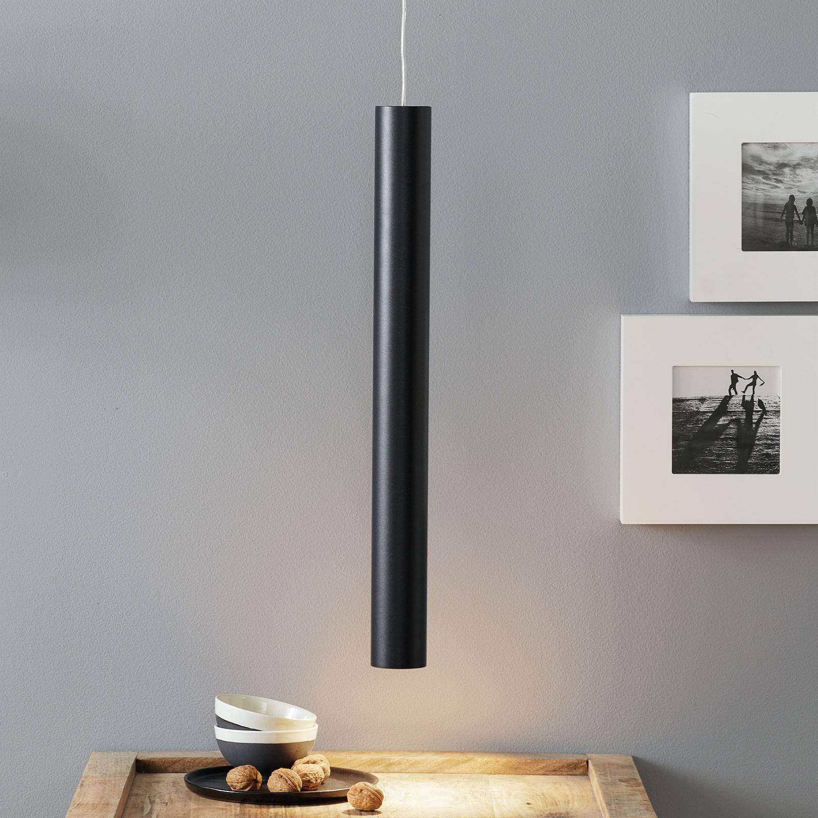 Lucande Luana pendellampa 60 cm svart