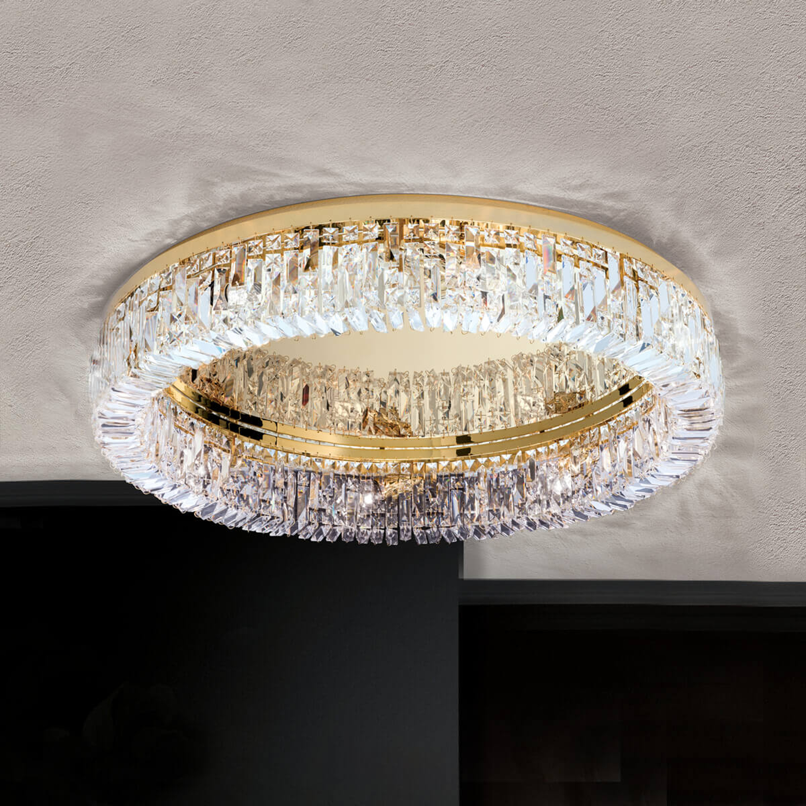 Kristalltaklampa Ring – 75 cm